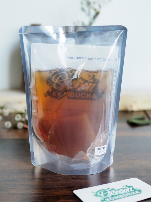 Simple Pear Ginger Black Tea Homemade Kombucha Starter Kit with Live SCOBY