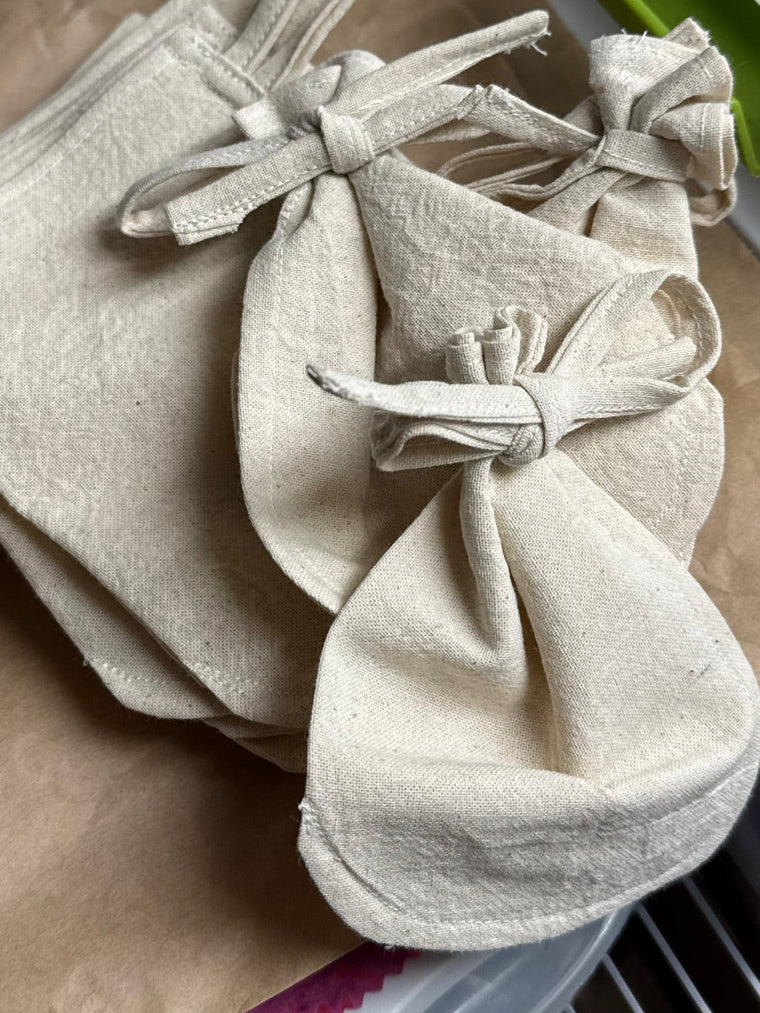 Organic Cotton Simple-tie Teabags - Set of Three