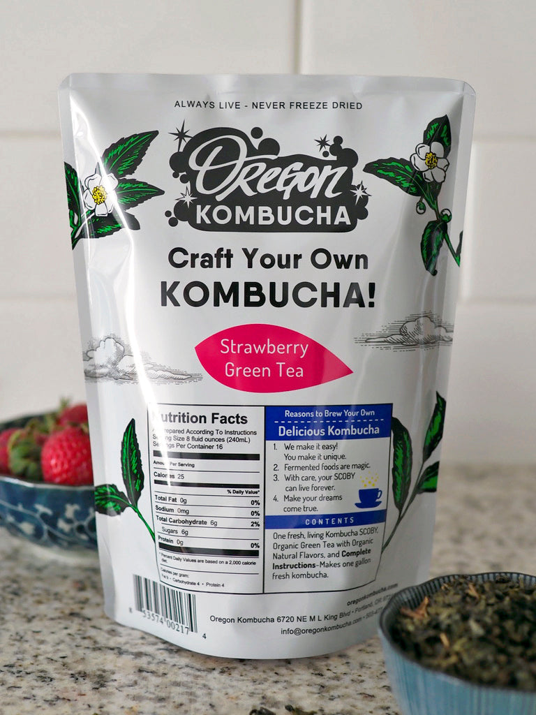 Simple Strawberry Green Tea Homemade Kombucha Starter Kit with Live SC –  Oregon Kombucha